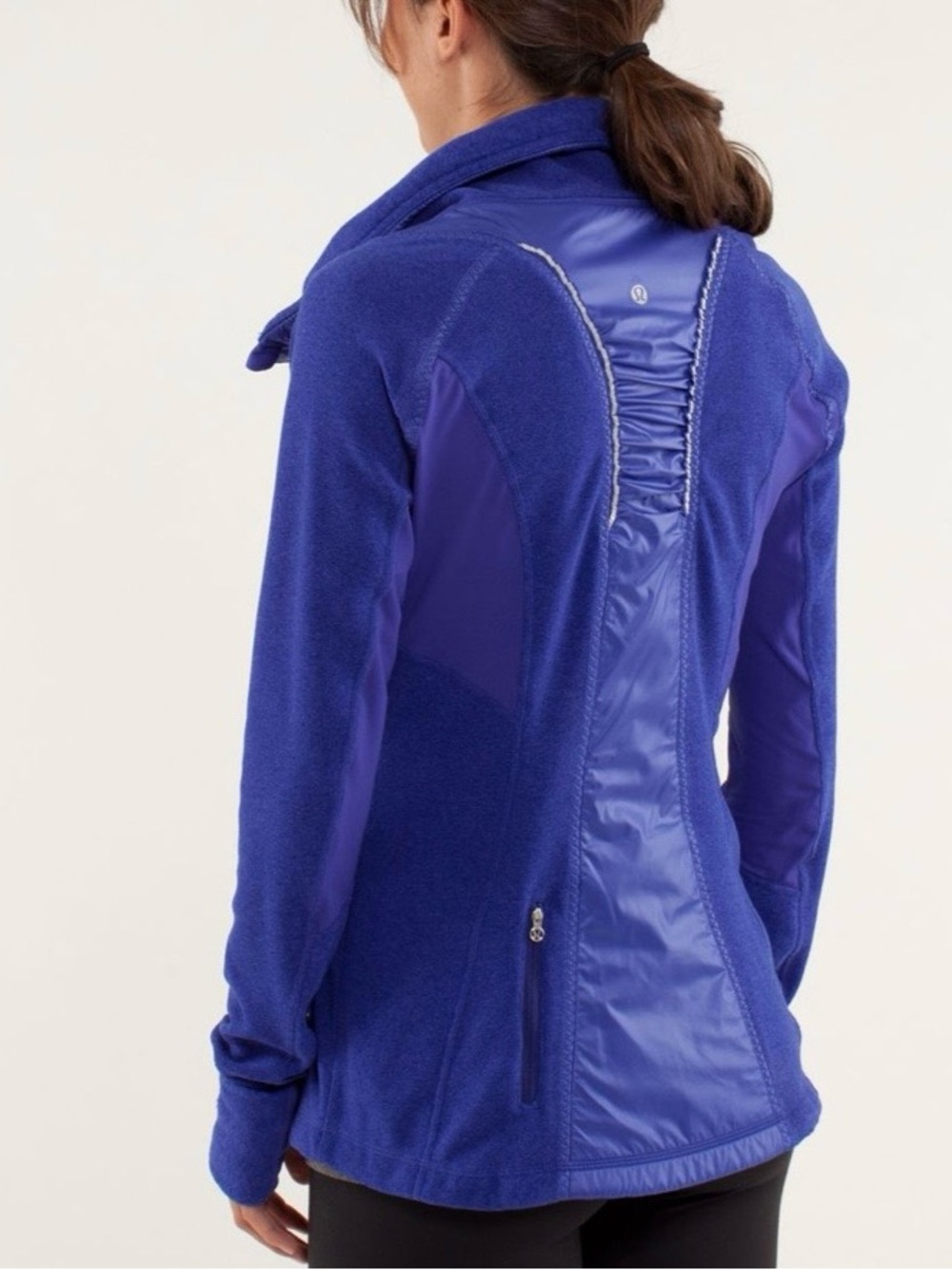Lululemon Run Gust Buster Jacket Archival Ruched Panel Blue Sz 8 - Picture 2 of 16